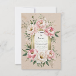 Rustieke Romantische Boho Blush & Ivoor Bloemen Hu Save The Date