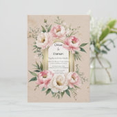 Rustieke Romantische Boho Huwelijksuitnodiging Kaart (Staand voorkant)