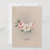 Rustieke Romantische Boho Huwelijksuitnodiging Kaart (Achterkant)