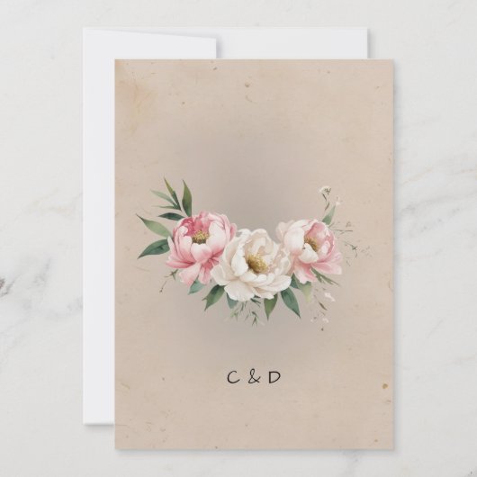 Rustieke Romantische Boho Huwelijksuitnodiging Kaart (Achterkant)