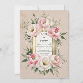 Rustieke Romantische Boho Huwelijksuitnodiging Kaart