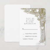 Rustieke romantische boom bruiloft RSVP kaarten Kaartje (Voorkant / Achterkant)