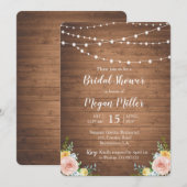 Rustieke romantische bruids douche uitnodiging (Voorkant / Achterkant)
