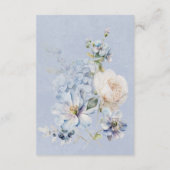 Rustieke Romantische Dusty Blue White Floral Recep Informatiekaartje (Achterkant)