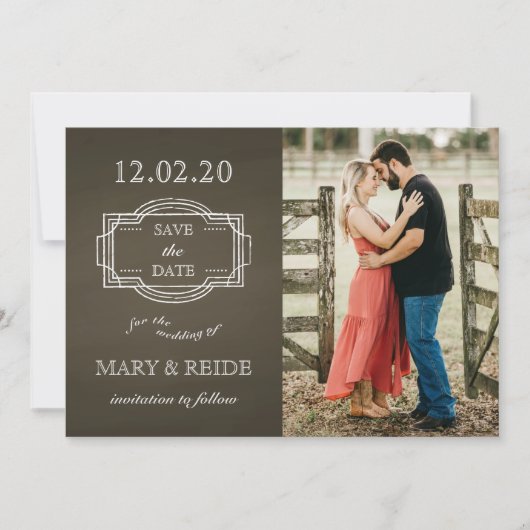 Rustieke Romantische Foto Save the Date (Voorkant)
