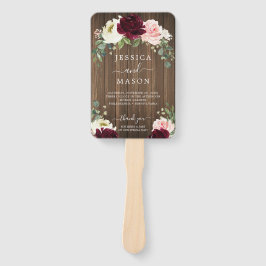 Rustieke Romantische Groene Huwelijksprogramma-waa Handwaaier