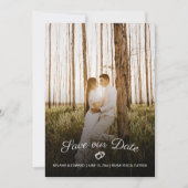 Rustieke Romantische Hartjes Trouwdatum Foto Kaart (Voorkant)
