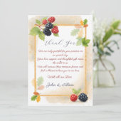 Rustieke Romantische Herfst Berry Wedding Foto Ter Bedankkaart (Staand voorkant)