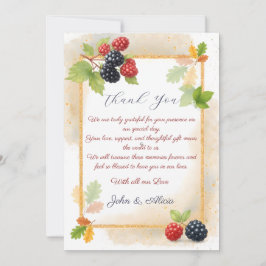 Rustieke Romantische Herfst Berry Wedding Foto Ter Bedankkaart