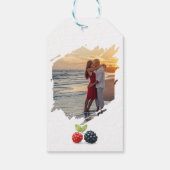 Rustieke Romantische Herfst Berry Wedding Foto Ter Cadeaulabel (Achterkant)