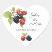 Rustieke Romantische Herfst Berry Wedding Foto Ter Hart Sticker (Voorkant)