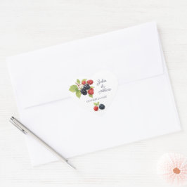 Rustieke Romantische Herfst Berry Wedding Foto Ter Hart Sticker
