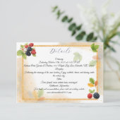 Rustieke Romantische Herfst Berry Wedding Foto Ter Informatiekaartje (Staand voorkant)