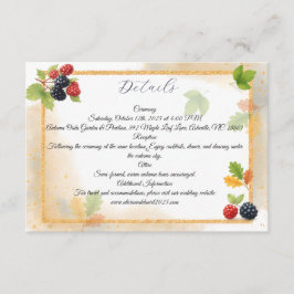 Rustieke Romantische Herfst Berry Wedding Foto Ter Informatiekaartje