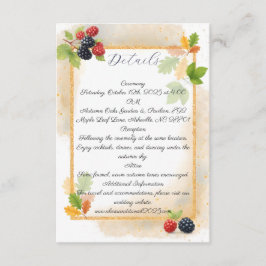 Rustieke Romantische Herfst Berry Wedding Foto Ter Informatiekaartje