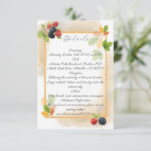 Rustieke Romantische Herfst Berry Wedding Foto Ter Informatiekaartje (Staand voorkant)