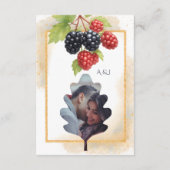Rustieke Romantische Herfst Berry Wedding Foto Ter Informatiekaartje (Achterkant)
