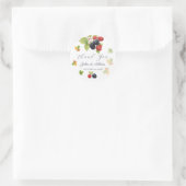 Rustieke Romantische Herfst Berry Wedding Foto Ter Ronde Sticker (Tas)