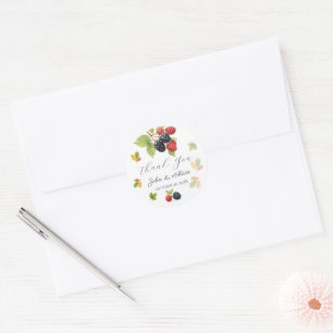 Rustieke Romantische Herfst Berry Wedding Foto Ter Ronde Sticker