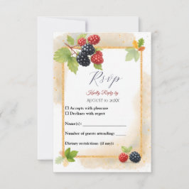 Rustieke Romantische Herfst Berry Wedding Foto Ter RSVP Kaartje