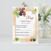 Rustieke Romantische Herfst Berry Wedding Foto Ter RSVP Kaartje (Staand voorkant)