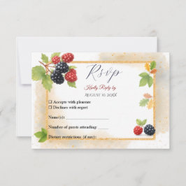 Rustieke Romantische Herfst Berry Wedding Foto Ter RSVP Kaartje