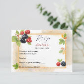Rustieke Romantische Herfst Berry Wedding Foto Ter RSVP Kaartje (Staand voorkant)