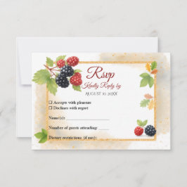 Rustieke Romantische Herfst Berry Wedding Foto Ter RSVP Kaartje