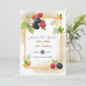 Rustieke Romantische Herfst Berry Wedding Foto Ter Save The Date (Staand voorkant)
