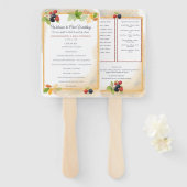 Rustieke Romantische Herfst Bes Huwelijksprogramma Handwaaier (Voorkant en achterkant)