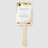 Rustieke Romantische Herfst Bes Huwelijksprogramma Handwaaier (Voorkant)