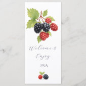 Rustieke Romantische Herfst Tuin Berry Wedding Menu (Achterkant)