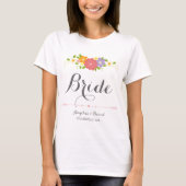 Rustieke romantische kalligrafie & pastel bloemen t-shirt (Voorkant)