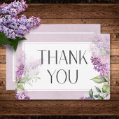 Rustieke Romantische Paarse & Sage Lilacs Bruiloft Bedankkaart
