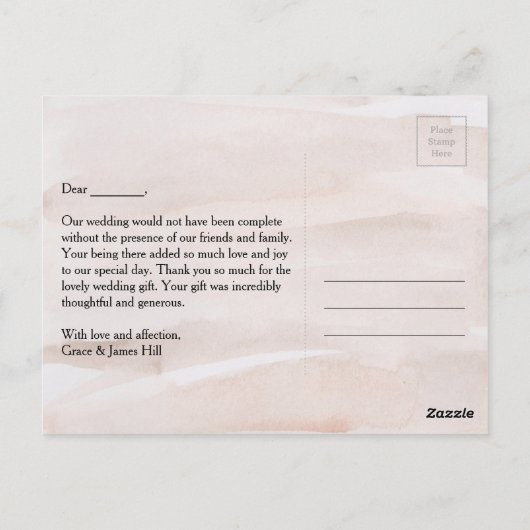 Rustieke Romantische Pijl en Hart Trouwen Dank U Briefkaart (Achterkant)