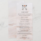 Rustieke romantische pijlen en hart bruiloft Menu (Voorkant / Achterkant)