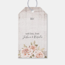 Rustieke Romantische Rozen Tuin Bruiloft Persoonli Cadeaulabel