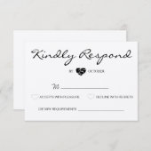 Rustieke Romantische Suite Bruiloft RSVP Kaart (Voorkant / Achterkant)