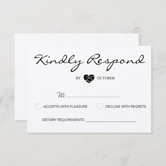 Rustieke Romantische Suite Bruiloft RSVP Kaart (Voorkant / Achterkant)