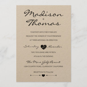 Rustieke Romantische Suite bruiloft uitnodiging