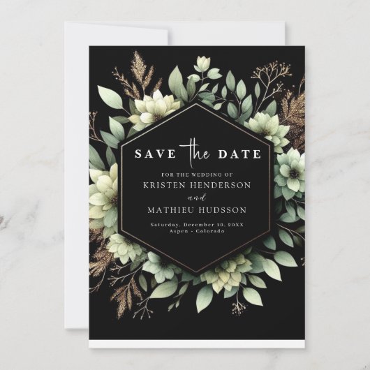 Rustieke Romantische Typografie Sage Green Wedding Save The Date (Voorkant)