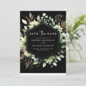 Rustieke Romantische Typografie Sage Green Wedding Save The Date (Staand voorkant)