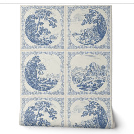 Rustieke Romantische Vintage Delft Blauwe Tegels P Behang