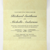  rustieke romantische vogels koppel bruiloft drieluik uitnodiging (Binnenkant midden)