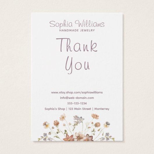 Rustieke Romantische Vriend armband display kaart (Achterkant)