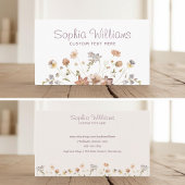 Rustieke romantische wilde bloemen visitekaartje