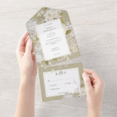 Rustieke romantische witte lila's op salie geen di all in one uitnodiging (Afscheurbaar)