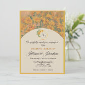 Rustieke romantische zonnebloem bruiloft uitnodigi kaart (Staand voorkant)