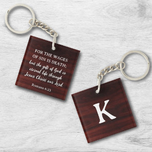 Rustieke Romeinen Evangelie Verlossing Schrift Mon Sleutelhanger