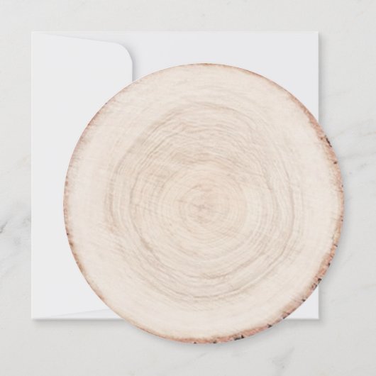 Rustieke Ronde Hout Gesneden Graan Wedding Kaart (Achterkant)